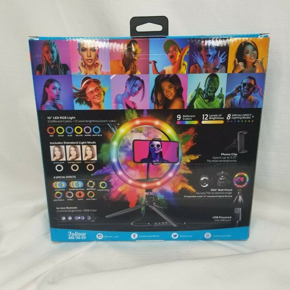 10" RGB Selfie Ring Light Studio Kit with Special Effects new in box - Picture 8 of 11